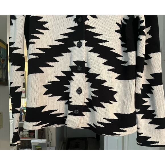 Chaps Sweater Jacket Womans L Southwestern Aztec Ranch Country 100% Cotton - Picture 6 of 11